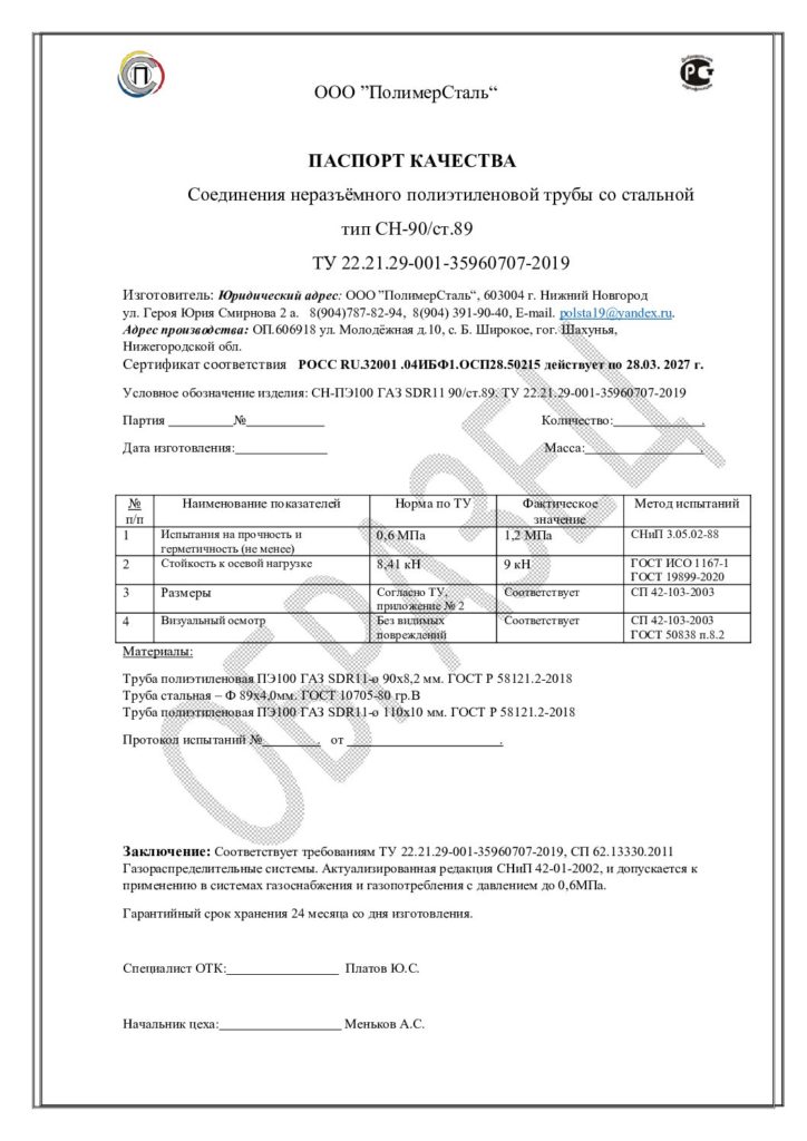 Паспорт СН 90